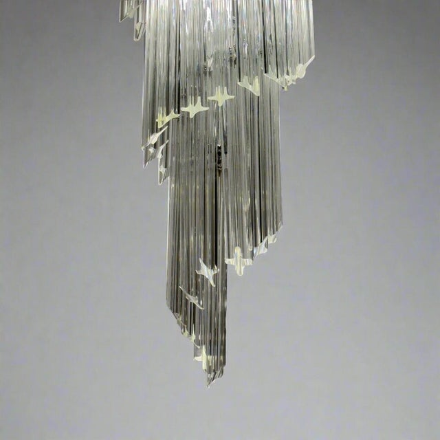 1950s Venini Art Glass Spiral Chandelier Italy circa 1950 For Sale - Image 5 of 5