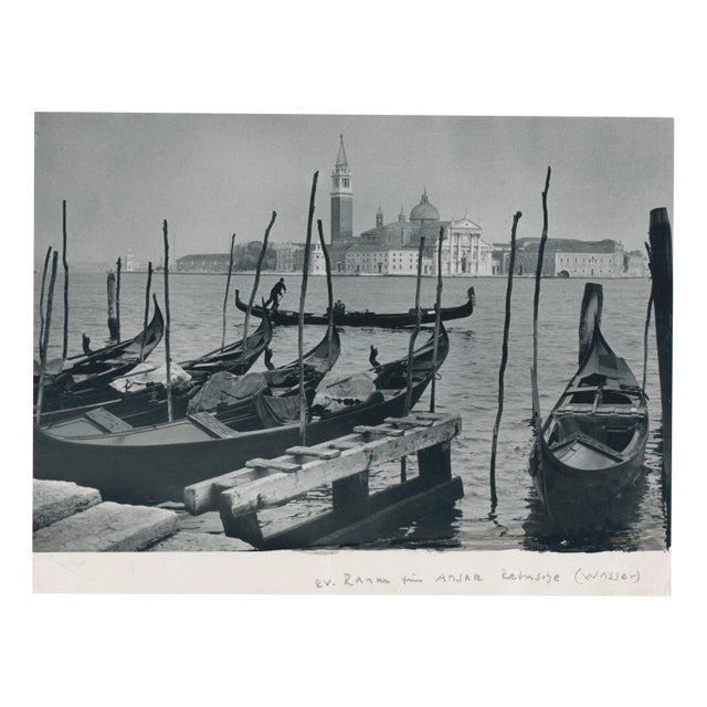 Erich Andres, Venice, Gondola on Water, 1955, Silver Gelatine Print For Sale
