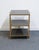 Late 20th Century Uttermost Grace Feyock Garrity Modern Glam 20" Gold Leaf Tiered Accent Table W. Black Glass Shelves Bar Table For Sale - Image 5 of 8