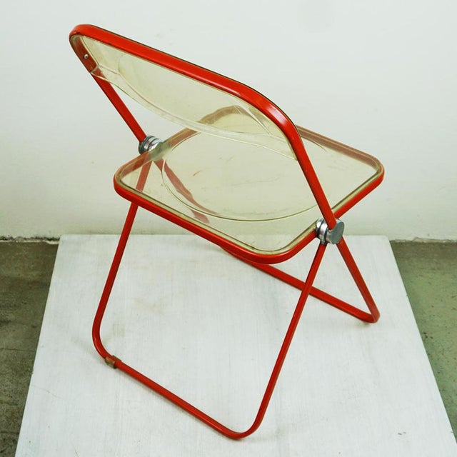 Red Acrylic Glass Folding Chair by G. Piretti for Castelli, Italy, 1970s For Sale - Image 8 of 16