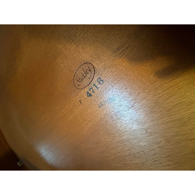 2000 - 2009 Stickley Traditional Oval Hepplewhite Coffee Table With Intricate Inlay, Mahogany and Various Other Exotic Woods For Sale - Image 5 of 8