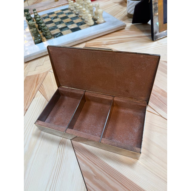 Vintage Italian 24-Karat Gold-Plated Compartment Box For Sale In Los Angeles - Image 6 of 9