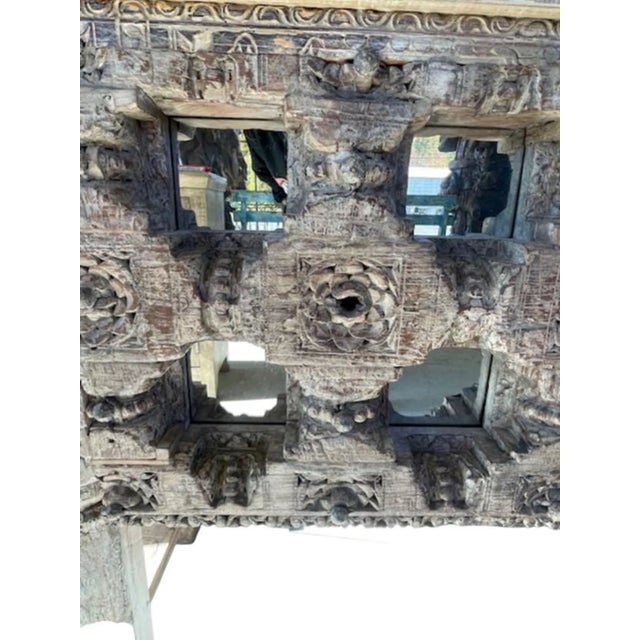 2020s 6' Rustic Hand-Carved Console Table For Sale - Image 5 of 6