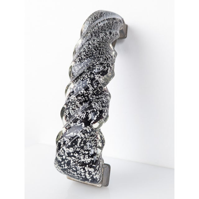 Metal Hand-Blown Murano Glass Spiral Door Handles with Silver Dust, 1960s, Set of 2 For Sale - Image 7 of 13