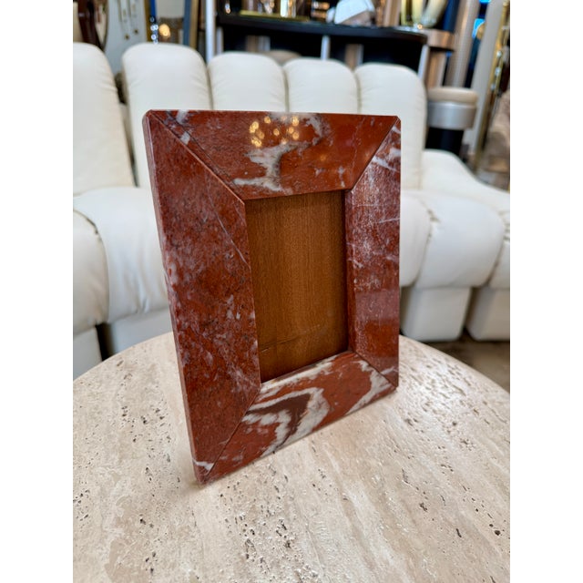Italian Red Marble Picture Frame, 1970s For Sale In Los Angeles - Image 6 of 8