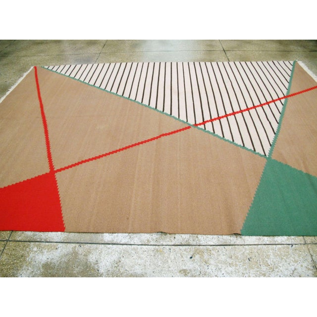 Textile Galerie Shabab Collection Mid-20th Century Czech Kilim Flat-Weave For Sale - Image 7 of 8