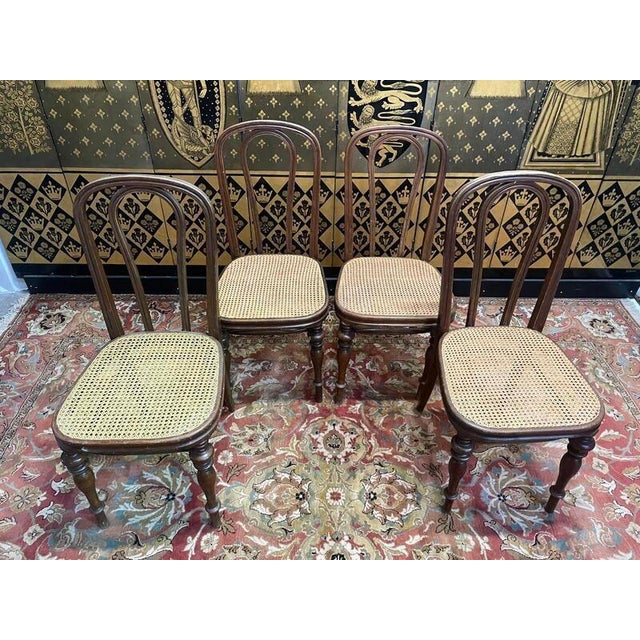 Caned Chairs by Jacob & Josef Kohn, Set of 4 For Sale - Image 6 of 9