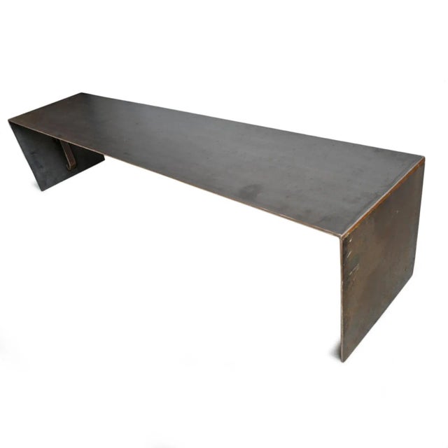 Early 21st Century Modern Industrial Steel Waterfall Bench For Sale - Image 5 of 8