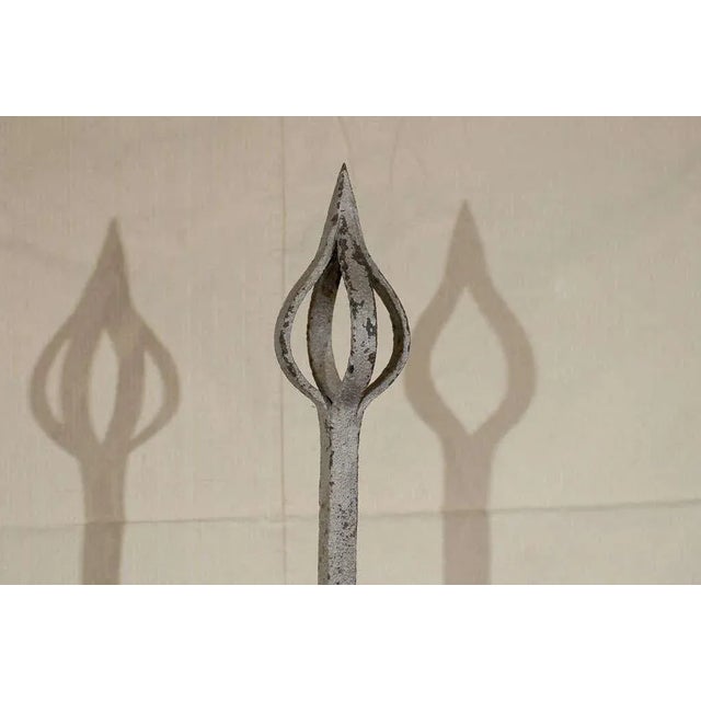 French French 19th Century Large Size Forged Iron Finial in Granite Base For Sale - Image 3 of 11
