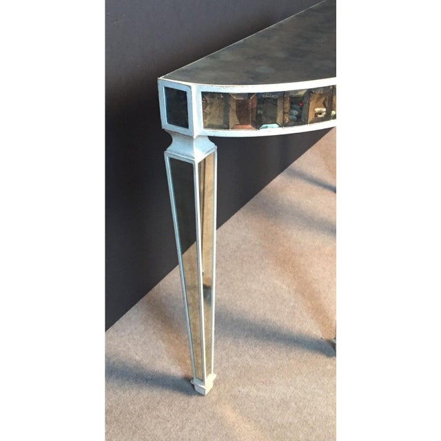Mirrored Demi-Lune Console Table By Amy Howard For Sale - Image 9 of 9