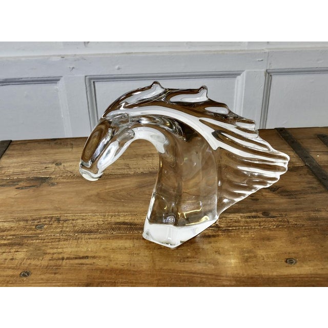 Glass Crystal Head of a Horse from Daum of Nancy, France, 1960s For Sale - Image 7 of 9
