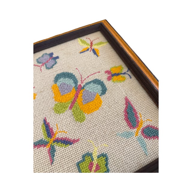 Vintage Custom Framed Needlepoint For Sale - Image 4 of 7