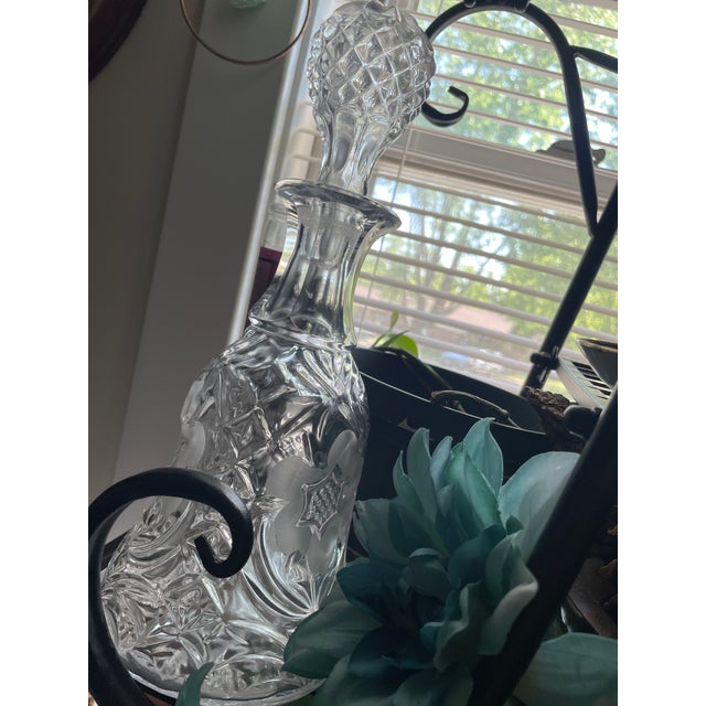 Vintage Crystal Liquor Decanter, Rare Bell Shaped Decanter, Cut Glass, Mid-Century Mordern For Sale - Image 9 of 9