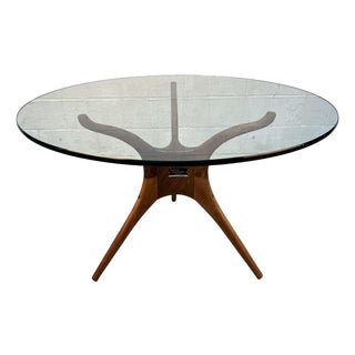 Vladimir Kagan Inspired Sculpted Walnut Dining Table by Organic Modernism For Sale