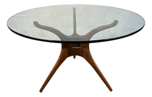 Vladimir Kagan Inspired Sculpted Walnut Dining Table by Organic Modernism