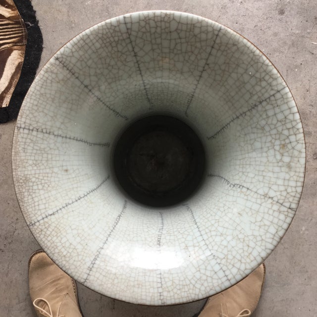 Crackle Ceramic Umbrella Stand For Sale - Image 9 of 13