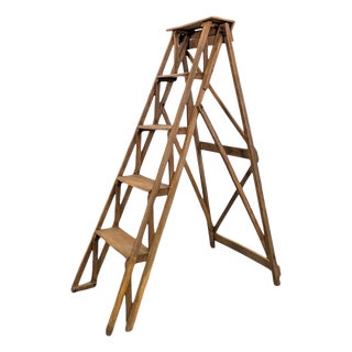 Library Stepladder in Wood For Sale