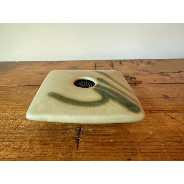 Vintage Ikebana Vase & Interior Frog, Coyote Roadhouse Pottery w/ Signature Wolf Stamp. A Montana company, Coyote...