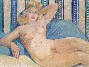 Lantoine Fernand - Reclining Nude Woman - Oil Painting - 1900's