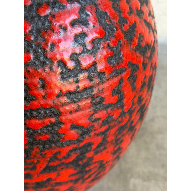Ceramic Large Red and Black Ceramic Floor Vase Mid-Century Modern For Sale - Image 7 of 10