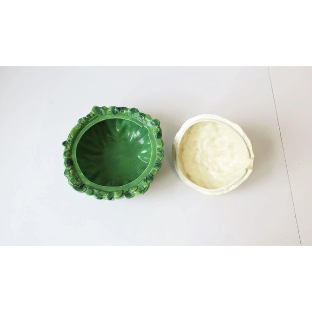 Tureen Bowl Cauliflower Cabbage Vegetable Trompe L'Oeil, Circa Mid 20th Century For Sale - Image 10 of 12