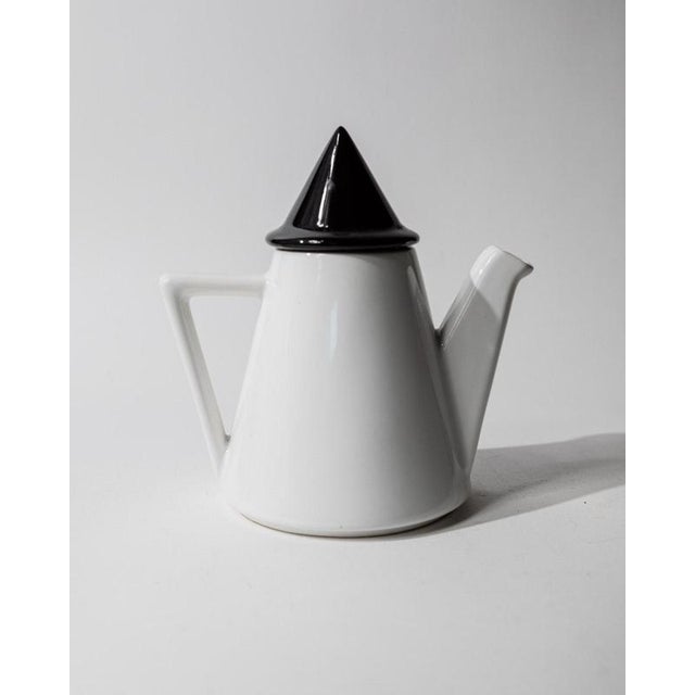 Vintage Postmodern Triangular Black and White Ceramic Coffee or Tea Pot, 1980s For Sale - Image 11 of 11