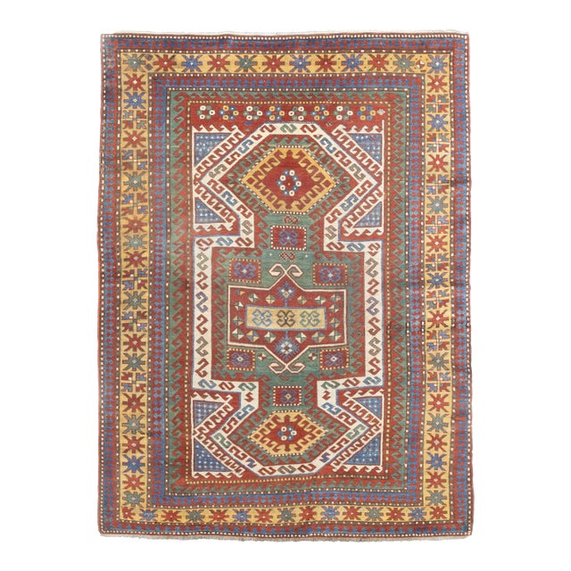 Fine Antique Sevan Kazak Rug 5’5” X 7’9” For Sale