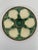 A beautiful classic French Longchamp glazed majolica oyster plate with a vibrant green basket weave background and brown...