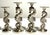 This rare 4-piece set of Mid-Century Modern Andrea by Sadek silverplate seahorse candlestick holders blends coastal...