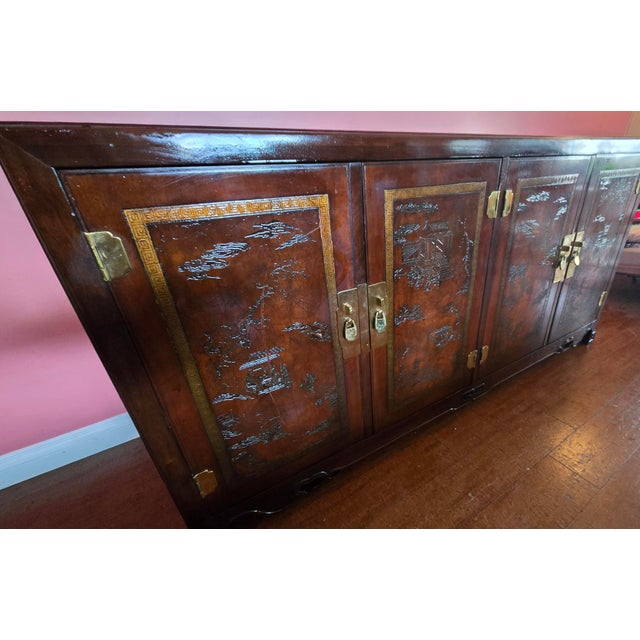 Asian Antique Ming Treasures Vintage Credenza For Sale - Image 3 of 15