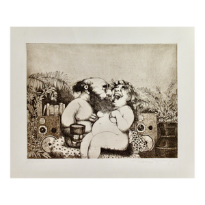 Charles Bragg The Merry Couple C. 1980 Reproduction Print