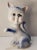 Blue Asian Folk Art Ceramic Cat Statue For Sale - Image 8 of 8