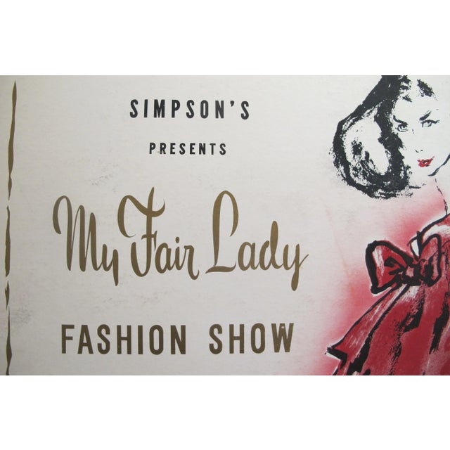 Mid-Century Modern 1960's Original Fashion Show Advertisement Carton - Simpson's Presents My Fair Lady Fashion Show For Sale - Image 3 of 6