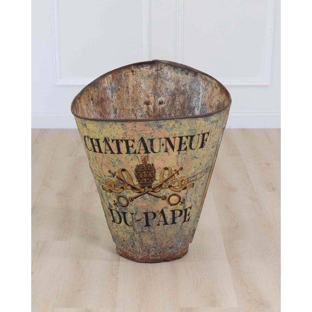 French Painted Grape-Picking Hod, Iron, Circa 1900, Rustic Decor For Sale - Image 9 of 9