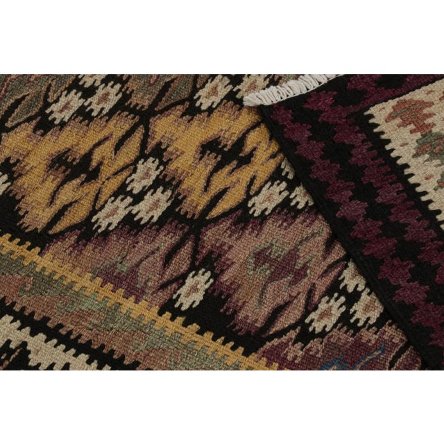 Textile 1950s Vintage Persian Kilim in Polychromatic Geometric Patterns For Sale - Image 7 of 7