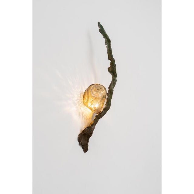 Posidoni Bronze and Handblown Glass Sconce by Emilie Lemardeley For Sale - Image 12 of 18