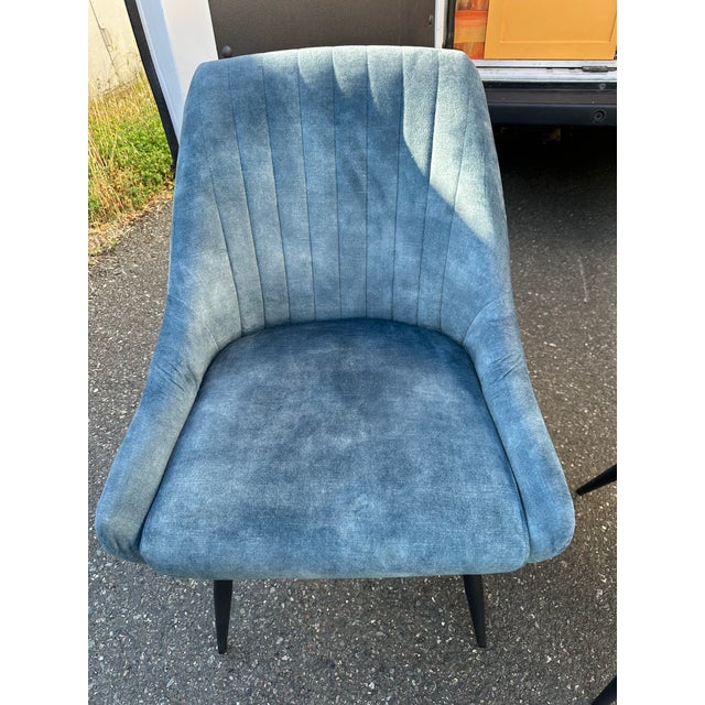 Blue 4 Sunpan Chardon Dining Chair Nono Petrol For Sale - Image 8 of 8