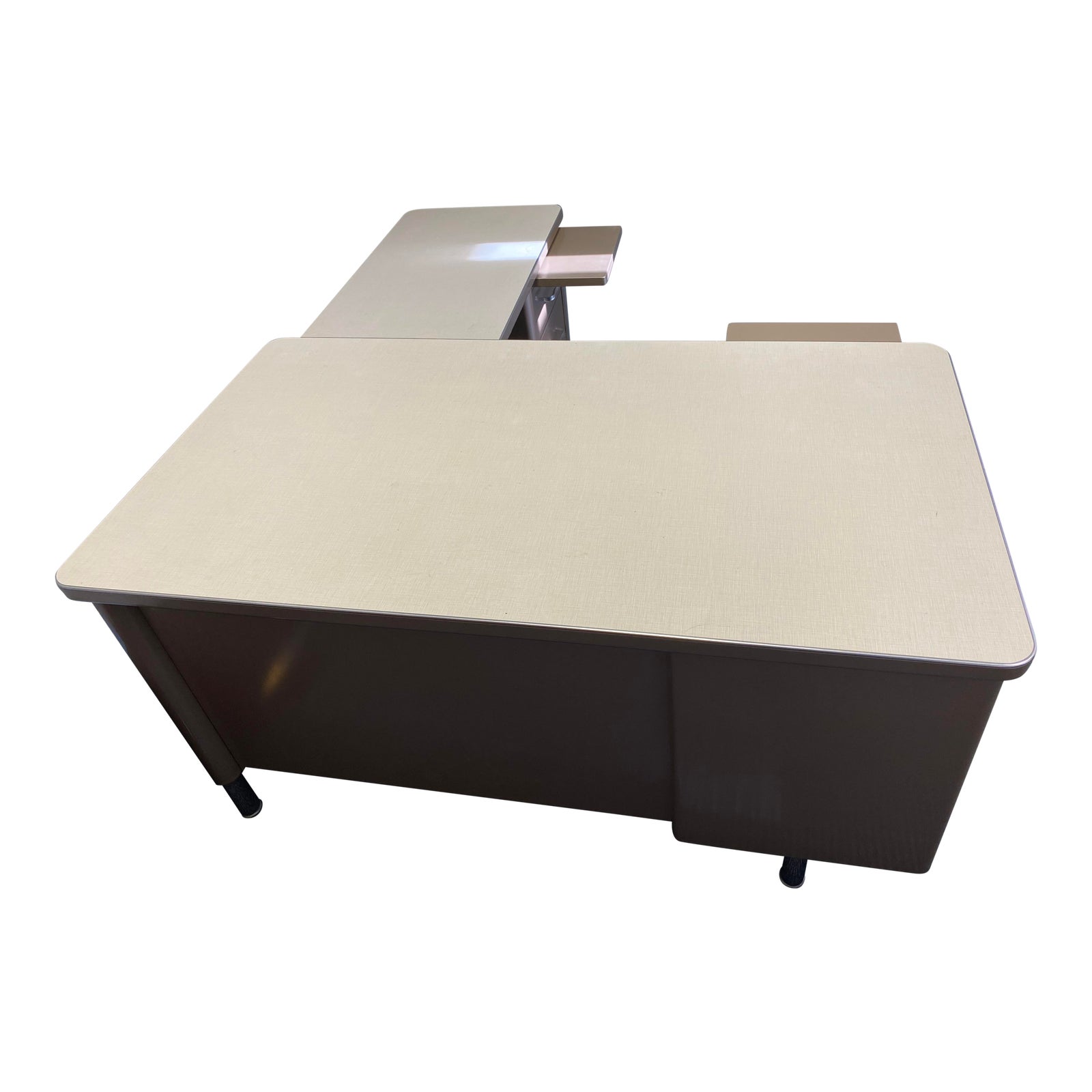 1950s Steelcase Tanker Desk With Return Chairish