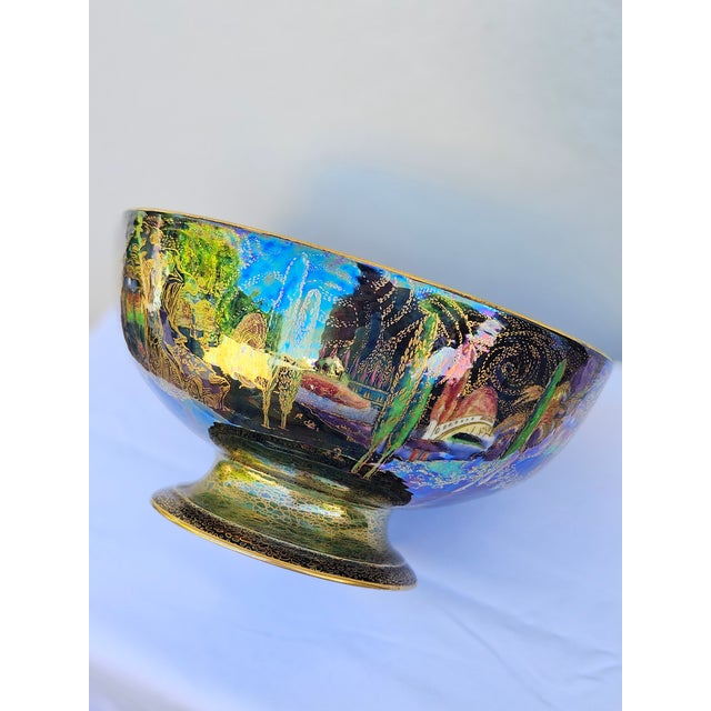 Antique Wedgwood Fairyland Lustre Bone China Punch Bowl For Sale - Image 11 of 12