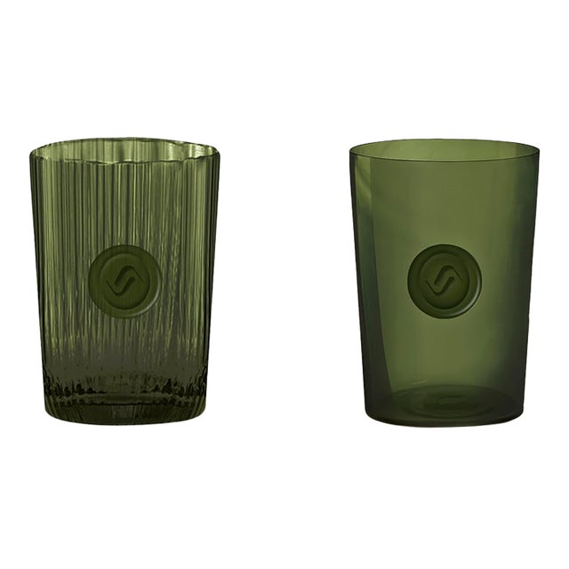 Vistosi Limited Edition Blown Glass Tumblers – Set of 2 For Sale