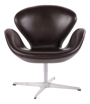 Swan Chair in Dark Brown Leather by Arne Jacobsen and Fritz Hansen, 2007