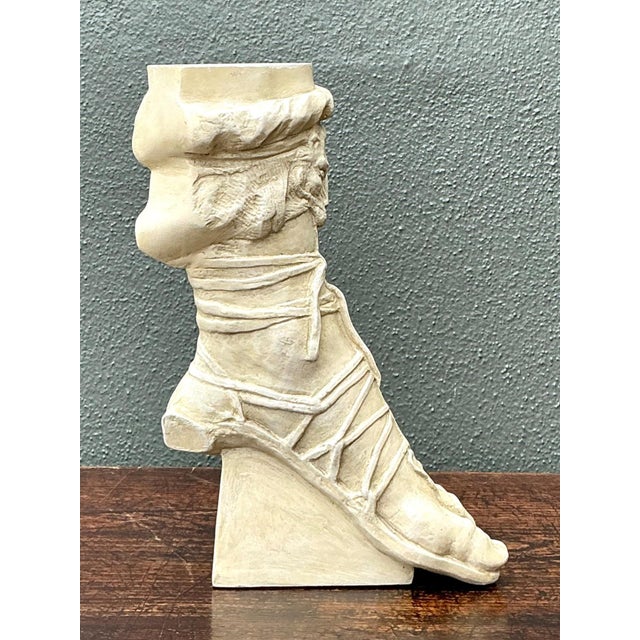 Sculpture Materials Vintage Plaster Roman Foot Sculpture For Sale - Image 7 of 17