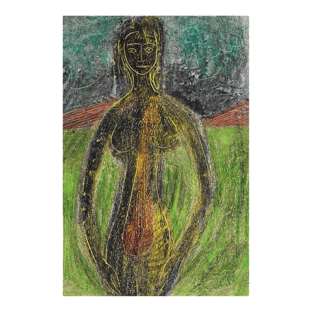 1960 James Bone Female Nude Mixed Media For Sale