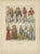 France 15th Century, Pair of Antique Hand-Colored Costume Prints This beautifully matched pair of hand-colored costume...