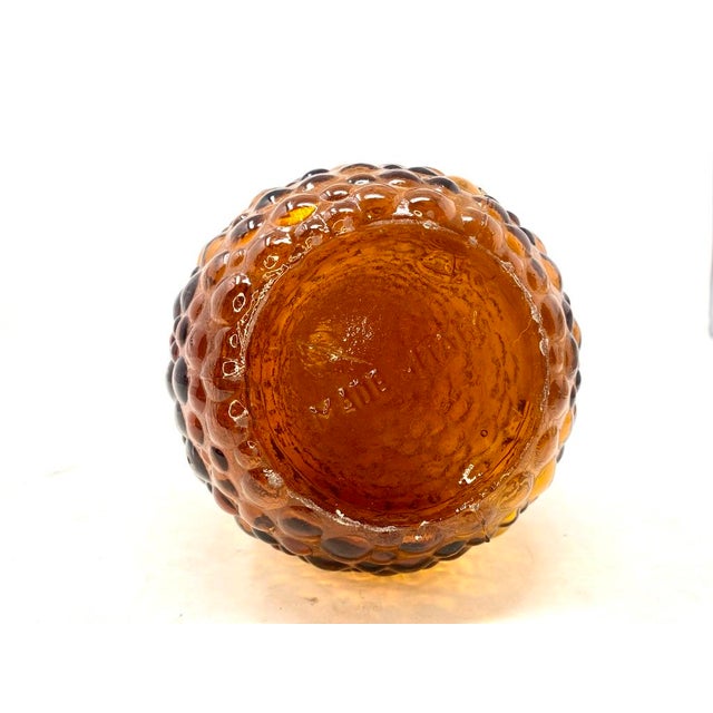 1960s Mid-Century Modern Empoli Amber Hobnail Glass Bud Vase / Decanter – 13.5" For Sale In Atlanta - Image 6 of 6