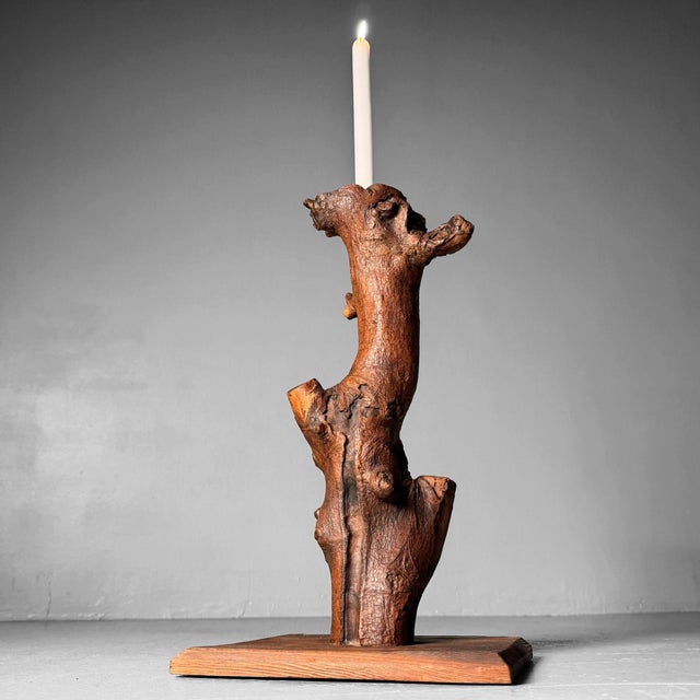 Vintage Japanese Wooden Candlestick, 1920s For Sale - Image 17 of 17