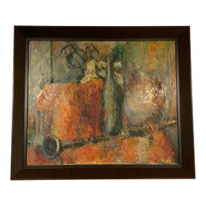 Mid-Century Modern Impressionistic Still Life Oil Painting by Stokes