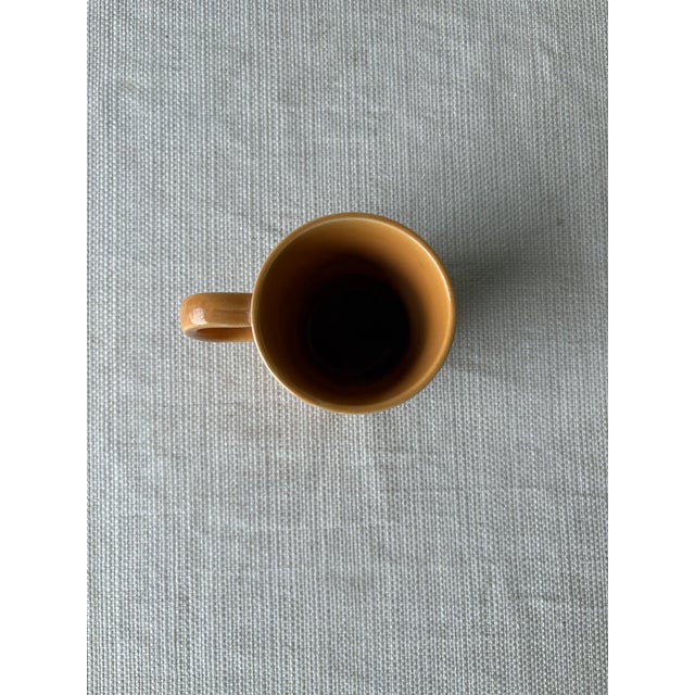 Mustard Vintage Japanese Floral Pedestal Cappuccino Cup For Sale - Image 8 of 9