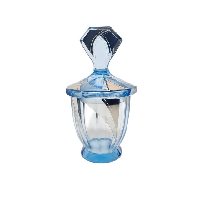 Blue Art Deco Candyer from Karel Palda, Former Czechoslovakia, 1930s For Sale - Image 8 of 14