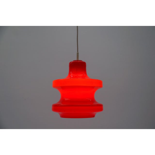 1960s Lipstick Red Glass Hanging Lamp by Peill & Putzler, 1960s For Sale - Image 5 of 11